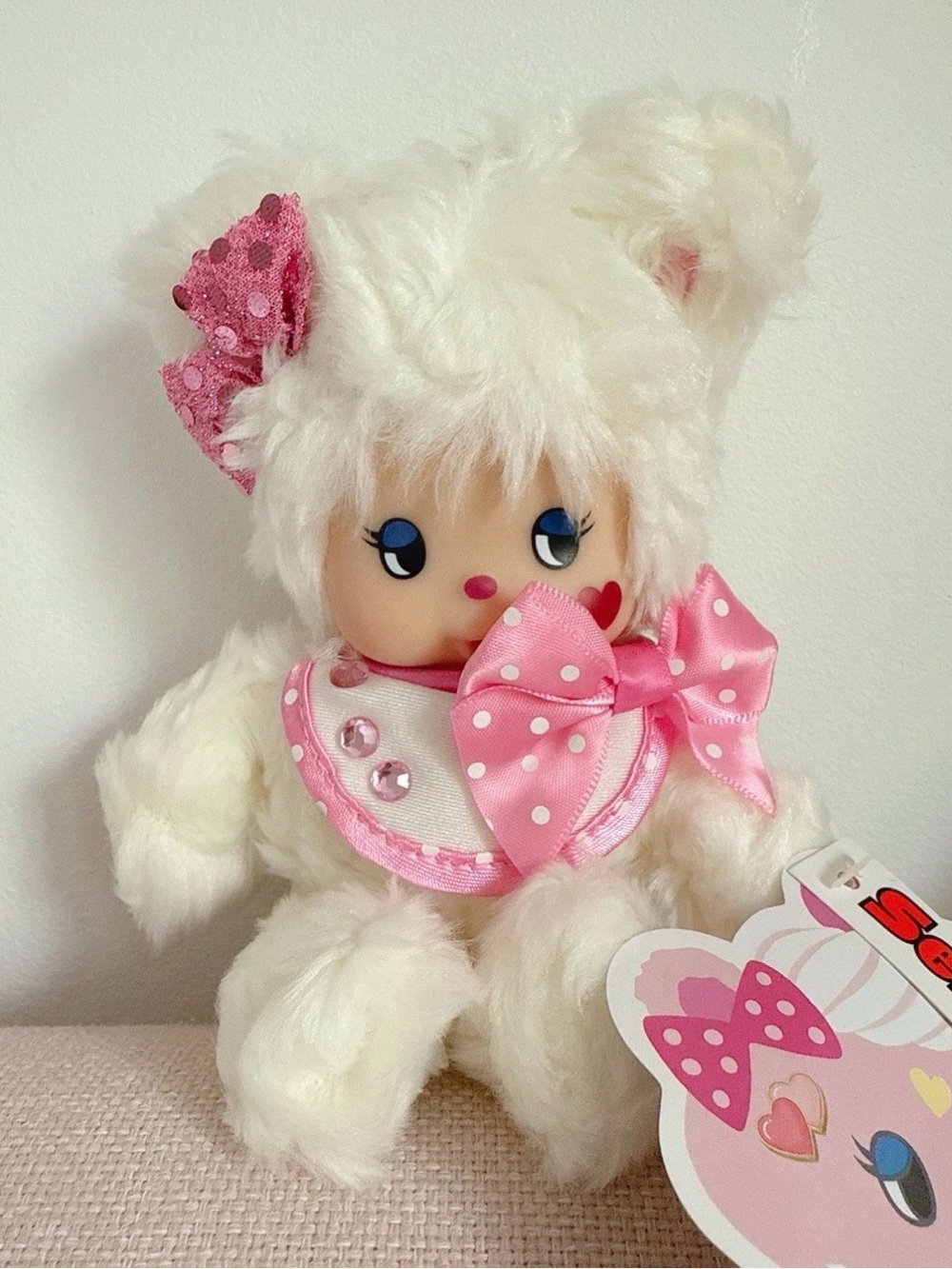 Cham Cham bear Monchhichi friend key chain bag charm plush doll